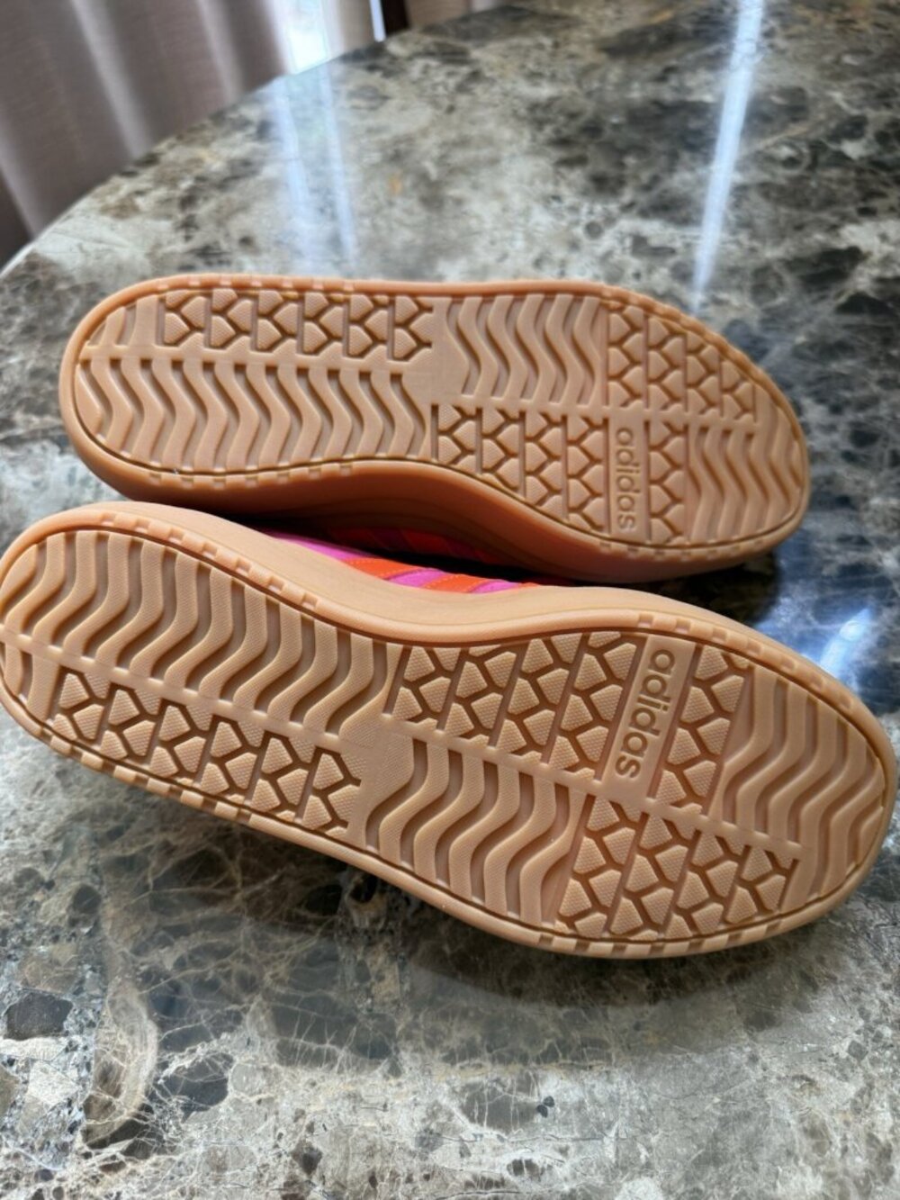 Adidas Women’s Platform Sneakers Pink Orange Gum Sole Suede Shoes Size 7 JQ5636 - Picture 6 of 9